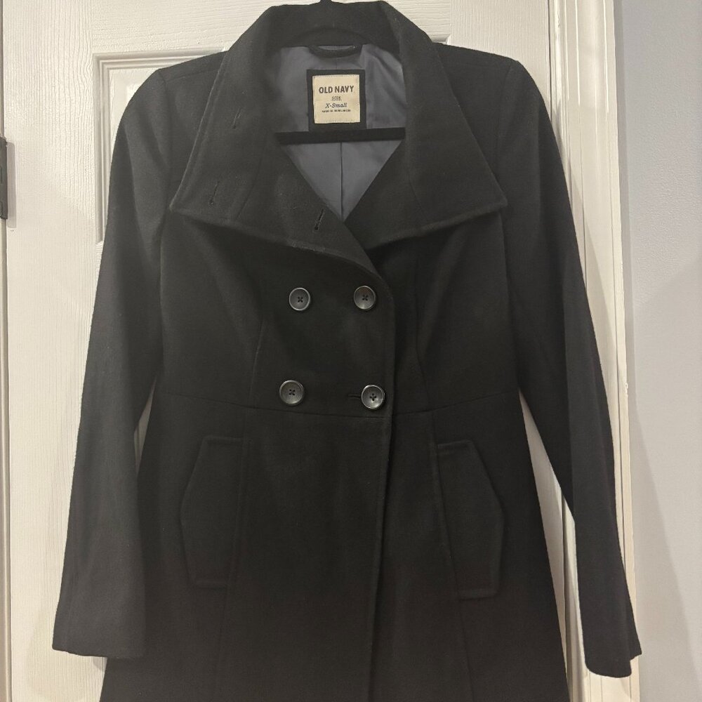 XS Black Old Navy Pea Coat